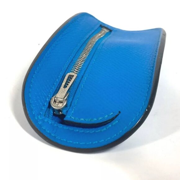 HERMES SURF Wallet Coin Compartment coin purse Epsom blue/SilverHardware - Picture 2 of 9